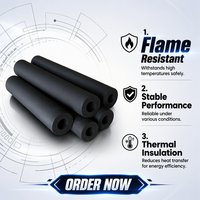 Tube d'isolation en mousse de caoutchouc NBR-PVC noir Aigao, classe B1, résistant au feu, pour système de bâtiment commercial
