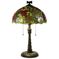 Longhuijing lâmpada de mesa estilo europeu, 16 polegadas, retrô, tiffany, colorida, padrão, vidro, sombra com torcida, base mosaico