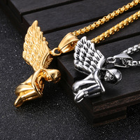 Collier délicat vintage avec pendentif aile d'ange féerique mythologique, nouvelle mode 2025, bijoux en acier inoxydable