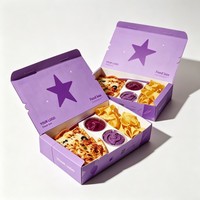 Boîte d'emballage de haute qualité pour frites, nouilles, poulet frit, pizza et chips, avec impression à l'encre de soja, pour vente en gros et personnalisation