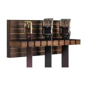 2024 Hanger Hold 9 Without Slipping Space Saving Organization Includes Mounting Hardware Brown Wooden Wall Mounts Belt Rack