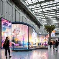 Écran d'affichage LED transparent couleur pleine P8 polyvalent pour intérieur, pas de pixel de 6 mm, mur vidéo pour magasin de détail, centre commercial numérique