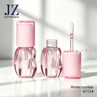 Tube de gloss à lèvres irrégulier rose Jinze, emballage cosmétique en stock, conteneur de gloss à lèvres pour maquillage