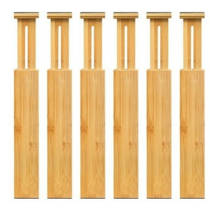 Bamboo Telescopic <b>Drawer</b> Divider Rectangular Expandable Space Saving Storage Organizer For <b>Drawers</b> Standing Type - Product Image 1