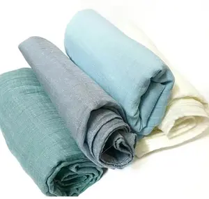 Ready to ship multi colors women plain solid cotton linen blend woven hijab shawls scarves