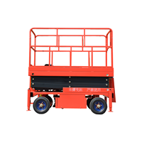 Plateforme de travail élévatrice mobile industrielle en alliage d'aluminium avec ciseaux électriques, pieds stabilisateurs extensibles, hauteur maximale 24m, capacité 100kg