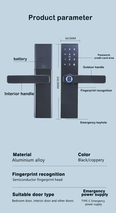 Cerraduras de puerta inteligentes con aplicación biométrica de huellas dactilares Tuya para seguridad del hogar precio bajo tarjeta de memoria electrónica para puerta delantera almacenamiento de datos - Product Image 6