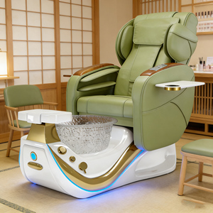 Luxury Nail Salon Foot Spa <b>Chair</b> Adjustable <b>Vibration</b> Copper Glass Customizable Colors Modern Design Pipeless Drainage System - Product Image 4