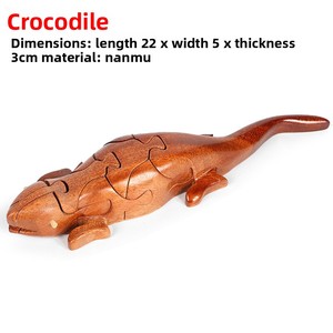 Mười hai cung hoàng đạo luban khóa hoàn chỉnh bằng gỗ kongming khóa khối xây dựng động vật Câu Đố ghép hình giáo dục trẻ em - Product Image 6