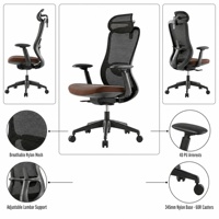 Chaises de bureau ergonomiques avec appui-tête et soutien lombaire en maille réglables, vente en gros d'usine, avec accoudoirs et réglage en hauteur