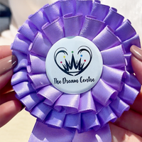 Logotipo personalizado poliéster rosetas cintas premios Botón de alta calidad insignia cinta Premio roseta