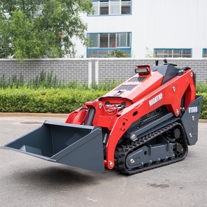Powerful Engine 25HP Small Mini Skid Steer Walking Behind HTS1000 Compact <b>Tractor</b> With Bucket - Product Image 3