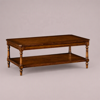 Table basse rectangulaire en bois massif de style campagnard moderne et luxueux pour salon