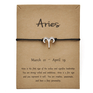 Pulsera con Colgante de Oro del Signo del Zodiaco 2024, Tarjeta de Constelación de la Buena Suerte, Amistad, <span class=keywords><strong>Pareja</strong></span>, Tejido a Mano, Regalo para Hombre y Mujer - Product Image 2