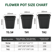 Pots de fleurs suspendus carrés en plastique PP durables pour jardin, avec trou de drainage, légers, pour intérieur/extérieur, vente en gros