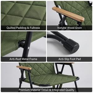 Silla de Jardín Plegable Moderna de Aluminio Gris de Alta Calidad, Silla Portátil Acolchada Tipo Kermit para Campamento, <span class=keywords><strong>Picnic</strong></span>, Playa, Parque, Ecológica - Product Image 5