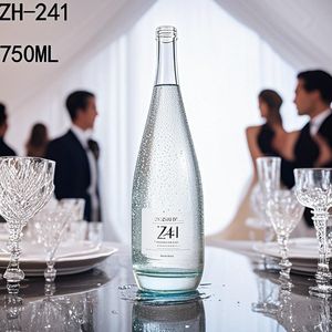 Hot bán khoáng sản siêu Flint nước thủy tinh 330ml 500ml 750ml 1L nước giải khát lấp lánh chai nước với nắp vặn hoặc nắp nhôm - Product Image 2