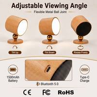 Lampe de table avec haut-parleur 2-en-1, rechargeable 1500 mAh, veilleuse magnétique de chevet avec son surround stéréo 3D TWS