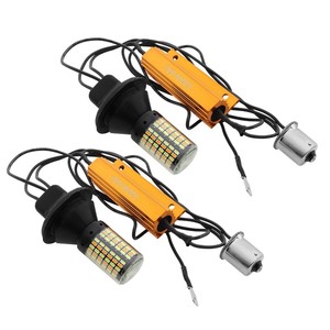 Luces de freno LED de doble color T20 3157 3014 168SMD 1157 decodificadas, intermitentes y luces traseras antiparpadeo. - Product Image 1