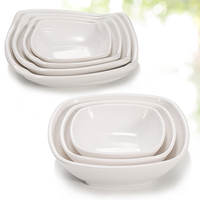 Assiettes de service profondes rondes en mélamine incassables au lave-vaisselle Assiettes en plastique
