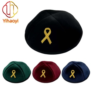 Yihaoyi propre <span class=keywords><strong>vente</strong></span> directe d'usine Kippah personnalisé Yarmulkes Judaica chapeau avec broderie personnalisée impression Logo pour un usage quotidien - Product Image 1