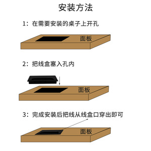 Rectangular Wire Box Cover Plastic Detachable Desktop Cable Hole <b>Plate</b> For Office Indoor Wall Mounted Type - Product Image 3