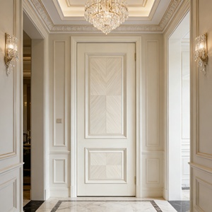 Porte intérieure moderne à ouverture latérale en bois composite massif, porte de chambre minimaliste à grain de bois, étanche et insonorisée - Product Image 2