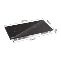 Double Brûleur Construit en table de Cuisson À Induction Inoxydable Contrôle Tactile Cuisinière À Induction