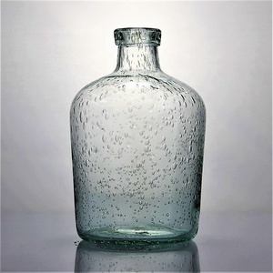 Grand <span class=keywords><strong>vase</strong></span> en verre à fleurs décoratives, bulles denses, bouteilles en verre <span class=keywords><strong>vert</strong></span> recyclé, vases bourgeon - Product Image 1
