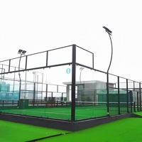 Court de padel panoramique 10x20m à prix abordable, toit modulaire, durable, réglable, imperméable, pour club sportif extérieur