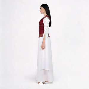 Disfraz de Reina Io Winston para mujer, traje de Cosplay para adultos, vestido de Halloween del Señor de los Anillos, Top blanco y rojo - Product Image 2