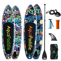 Planche de paddle gonflable RS - Planche de SUP écologique et portable à 3 ailerons pour le surf et la pêche en eaux océaniques
