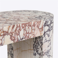 Table console d'angle de haute qualité Table console en marbre artisanal de style moderne Tables console blanches