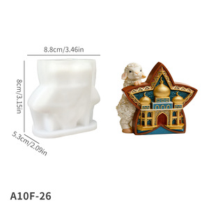 Moule à bougie aromatique YS style moyen-oriental, motif petite brebis et étoile, moule créatif en plâtre pour maison et gâteau en forme d'étoile à cinq branches - Product Image 5