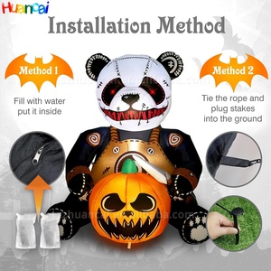 4ft Kinh Dị Halloween Inflatable <span class=keywords><strong>Panda</strong></span> bí ngô kỳ nghỉ trang trí Inflatable ma mặt với LED ánh sáng nhà máy giá bán buôn - Product Image 5