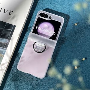 สำหรับ Samsung Z เคสโทรศัพท์แบบมีห่วงใส่ป้องกันการขีดข่วนพับได้สำหรับ <span class=keywords><strong>Galaxy</strong></span> <span class=keywords><strong>ZFlip3</strong></span> 4สัมผัสผิวฝาหลังเคสตั้งแหวนพับ - Product Image 5