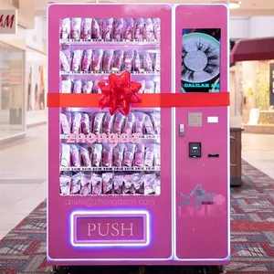 Distributore automatico di bellezza del distributore automatico di ciglia dei distributori automatici rosa di Zhongda con il pagamento della carta