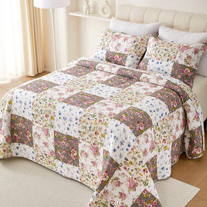 MU Nordic 100% algodón patchwork <span class=keywords><strong>estampado</strong></span> acolchado conjunto de tres piezas edredones bordados conjuntos cama conjunto edredones de lujo al por mayor - Product Image 6