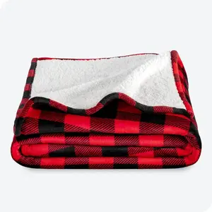 ผ้ากำมะหยี่คลุมเตียงผ้าฟลีซซับน้ำได้ดีผ้าห่มขนแกะเชอร์ปาแบบกลับด้านได้