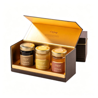 Boîte cadeau personnalisée de luxe en verre pour sachet de miel avec bouchon métallique - Emballage vide