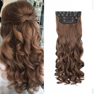 Extensions de cheveux longs bouclés de marques nationales, grandes boucles, fibre Kanekalon, noir 1B, lot de quatre pièces, résistantes à la chaleur - Product Image 3