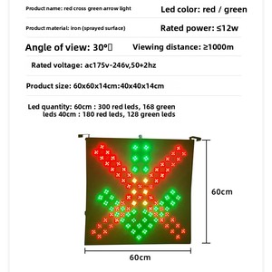 Luz indicadora LED <span class=keywords><strong>de</strong></span> flecha roja y verde para control <span class=keywords><strong>de</strong></span> carriles en túneles <span class=keywords><strong>de</strong></span> autopista y estaciones <span class=keywords><strong>de</strong></span> peaje, señal <span class=keywords><strong>de</strong></span> guía <span class=keywords><strong>de</strong></span> tráfico - Product Image 1