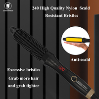 Brosse chauffante électrique professionnelle en céramique pour boucler les cheveux, avec écran LCD et 10 réglages de température, portable pour usage domestique
