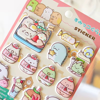 Grosir kustom kendaraan Anime alfabet buah nomor senjata hewan lucu busa bentuk kustom Set stiker mengembang untuk anak-anak