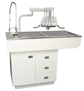 851 Preparation Table /Dental Table with Stainless Steel Tub and Painted Cabinets for Vet Clinic