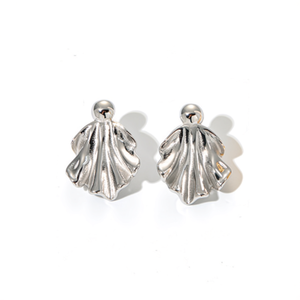 Boucles d'oreilles tendance en acier inoxydable 316L avec placage or PVD, design coquillage durable et résistant - Product Image 2
