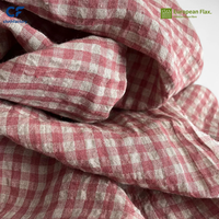 Chemises européennes en tissu tissé 100% lin, couleur rouge Vishia, lavées à la pierre, douces, écologiques, respirantes, certifiées OEKO-TEX, poids moyen