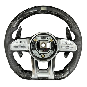 พวงมาลัยแอลอีดีคาร์บอนไฟเบอร์ฟอร์จสำหรับ <span class=keywords><strong>Mercedes</strong></span> <span class=keywords><strong>AMG</strong></span> GT CL CLS CLA E S <span class=keywords><strong>C36</strong></span> G63 C43มล. SL W204 W213 W211 W205 W212 W177 W206 - Product Image 1