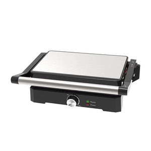 Machine à sandwich à <span class=keywords><strong>steak</strong></span> antiadhésive en acier inoxydable personnalisée 2 tranches Plaque chauffante électrique professionnelle Contact plat Panini Grill Press - Product Image 3