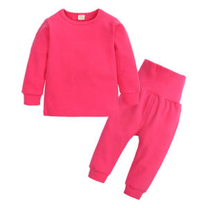 High Quality Children's Homewear Suit Solid Color Spring Autumn Baby <b>Boy</b> Girl <b>Thermal</b> Underwear Set Cotton Warm Pajamas R1691 - Product Image 6